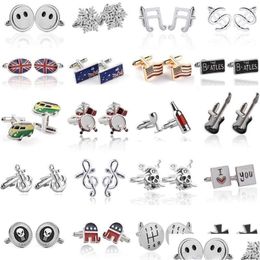 Cuff Links Fashion Man Cufflink Designer Jewellery Funny Alloy Skl Anchor Snowflake Elephant Innovative Sier Black Gold Cufflinks Shir Dhmvn