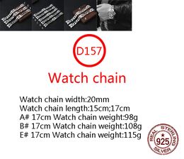 D157 S925 Sterling Silver Watch Chain Hip Hop Street Fashion Couple Jewelry Personalized Punk Style Solid Hexagram Boat Anchor Letter Lover Gift