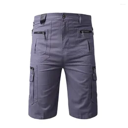 Men's Shorts Plus Size 5XL Knee Length Cargo Men Summer Cotton Multi Pockets Casual Work Breeches Cropped Military