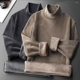 Men's T Shirts Men Winter Fall Top Double-sided Plush High Collar Long Sleeve Elastic Pullover Warm Casual Loose Sweatshirt