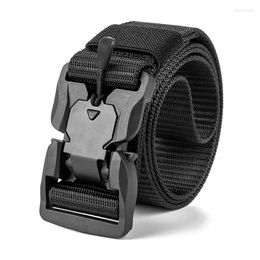 Waist Support Men's Tactical Belt Ourdoor Sports Safety Magnetic Multifunctional Nylon Outdoor Trouser Casual Accessories