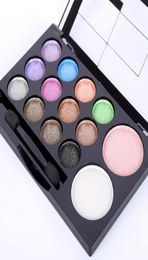 WholeWaterproof Glitter Smoky Eye shadow Blush Makeup Palette Powder Set 14 Colors9507759