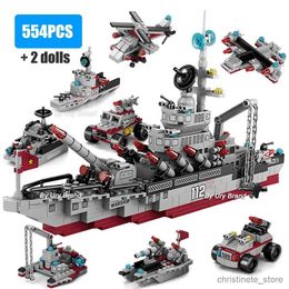 Blocks City Military Series Ship Army Aircraft Truck Building Blocks DIY Toys for Boys Kids Gift