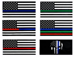 Thin blue line Flag direct factory whole 3x5Fts 90cmx150cm Law Enforcement Officers USA American police4027588