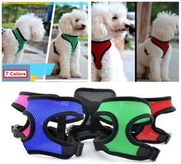 Brand new Pet dog Nylon Mesh Harness Strap Vest Collar Small Mediumsized Dog Puppy Comfort Harness 7 colors3618541