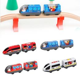 ElectricRC Track Funny Children's Toys Magnetic Compatible With Brio Battery Operated Wooden Train 230419