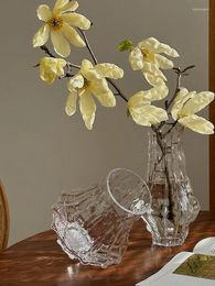 Vases Transparent Glass Flower Vase Living Room With Green Plants Aquatic Ornaments Retro Style
