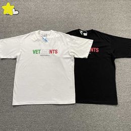 Men's T-Shirts Italian Flag Vetements T-shirt Men Women 1 1 B Quality Spring Summer Colour Letters Oversized Casual VTM Embroidery Top T