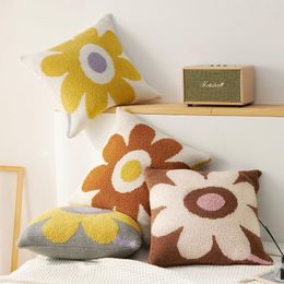 Pillow Soft Cute Flowers Three-dimensional Half Fleece Pillowcase Sofa Knitted S Bedroom Home Textile Products
