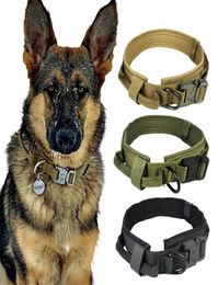 Dog Collar Nylon Adjustable Military Tactical Dog Collars Control Handle Training Pet Dog Cat Collar Pet Products Q11194551082