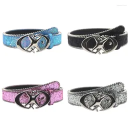 Belts Pin Buckle Belt Women Fashion Blingbling Sequins Adults Casual Accessories Drop