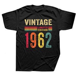 Men's T-Shirts 60 Year Old Vintage 1962 Limited Edition T Shirts Graphic Cotton Short Sleeve Birthday Gifts Summer Style T-shirt Mens Clothing 230420