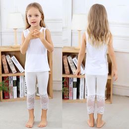 Trousers Summer Autumn Girls Pants Cotton Lace Candy Colours Leggings 2-7 Years Children's