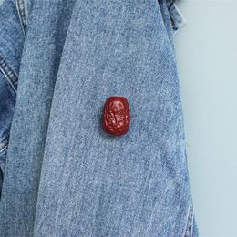 Brooches Beadsnice Three-Dimensional Pin Realistic Red Date Nourishing Food Brooch Personalized Parents Bag Accessories Mother's Day