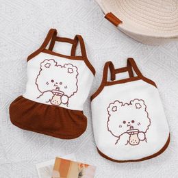 Dog Apparel Spring Summer Cat And Small Medium Pet Clothing Waffle Breathable Mesh Cute Strap Couple Tank Top Dress Puppy Clothes