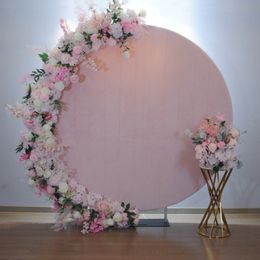 decoration New style wedding wrought iron and aluminum shelf background decoration round wedding arch backdrop props flower frame flower wall imake832