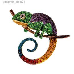 Pins Brooches CIN XIANG Large Lizard Chameleon Brooch Animal Coat Pin Rhinestone Fashion Jewelry Enamel Accessories Ornaments 3 Colors PickL231120