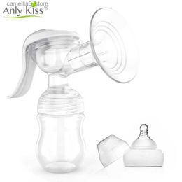 Breastpumps Anly Kiss Silicone Manual Breast Pump Suction Milk Pump With Baby Feeding Pipple Milk Bottle Sucking Postpartum Supplies Q231120