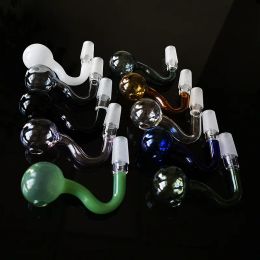 Pyrex Glass Oil Burner Pipes With 10mm 14mm 18mm Male Female Joint Bubbler Smoking Tobacco Hanb Pipe LL