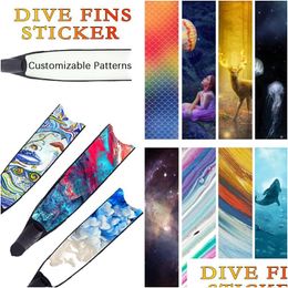 Fins Gloves Scuba Diving Film Pattern Protection Suitable Dive Leaderfins Mantra C4 Paste Customization Waterproof 230509 Drop Del Dhrzl