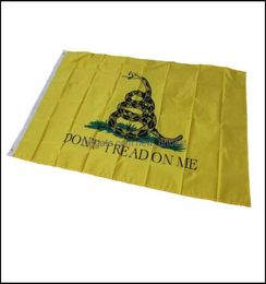 Banner Flags Festive Party Supplies Home Garden Yellow Rattle Snake Polyester Dont Tread On Me Flag Brass Grommets Decoration Cust5139972