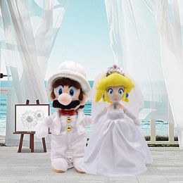 Wholesale Super mushroom Cartoon Stuffed toy Fire Dragon Wedding Dress Princess Doll Wedding Decoration Toy