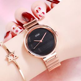 Womens Simple alloy women's watch bamboo strap quartz watch steel waterproof watch