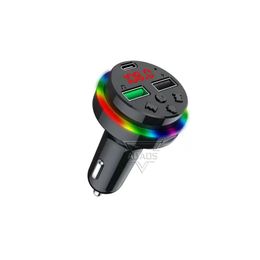 Colourful lights Handsfree Calling Type C F15 FM Transmitter Autoradio Dual USB Car Music Player