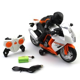 ElectricRC Car Motorcycle Toys Remote Controlled mini boys Toy Stunt For Children Gift With light music rotation Christmas 230419