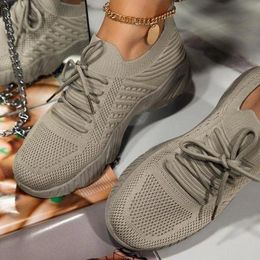 Fashion Dress Sneakers Breathable Lace Up Platform Women vulcanize Summer Flat Mesh Sports Woman Running Shoes c