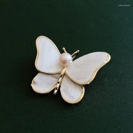 Brooches Summer Butterfly For Women Charm Pearl Gold Colour Brooch Pins Party Wedding Gifts Clothing Accessories Jewellery Gift