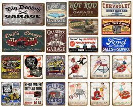 2021 Funny Designed Rod Garage Decor Vintage Metal Tin Signs Classic Car Motor Battery Tools Wall Art Plate Shabby Chic Painti2927893