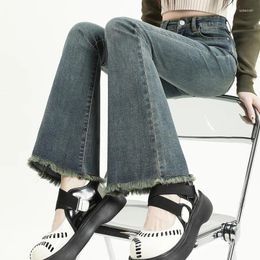 Women's Jeans 2023 Fall Women High Waist Boot Cut Fashion Slim Denim Flared Pants Street Casual Trousers S-XL Drop