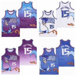 Moive Basketball 15 Road Runner Jersey College Retro Pure Cotton For Sport Fans University Breathable Pullover Retire Team Blue Purple White Shirt Colour Uniform