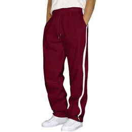 Men's Pants Male Colour Block Sweatpants Tether Large Size Pant Loose Autumn And Winter Sports Streetwear Oversize Harem Jogging