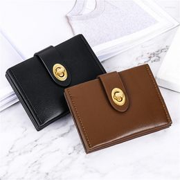 Wallets Solid Colour Card Holder Vintage Casual Women Wallet PU Leather Female Purse Money Clip Ins Lady Coin