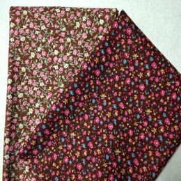 Clothing Fabric Royal Brown All-over Blooming Flowers Printed Cotton Poplin Home Textiles Floral For Sewing Quilting
