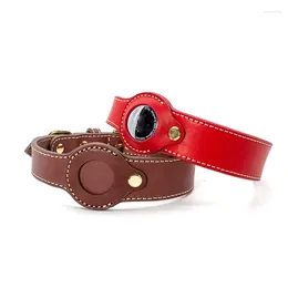 Dog Collars Leather Collar For Airtag Pet Tracker Anti-loss And Cat Durable Type Dogs Neck Accessories