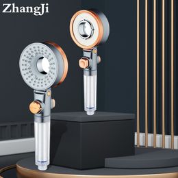 Badezimmer-Duschköpfe ZhangJi, doppelseitig, einzigartiger Kopf, 3 Düsen, wassersparende Filtration, runde Regenfall-Einstelldüse, Sprühgerät 230419