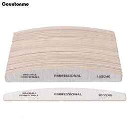 Nail Files Professional Grey Sandpaper Nail Files For Manicure 100Pcs Wood Nail Art File 180240 Boat Buffing Sanding Nail Art Accessories 230419