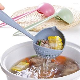 Spoons 2 In 1 Creative Wheat Straw Chinese Soup Spoon Long Handle Lovely Porridge With Filter Dinnerware Kitchen Tools