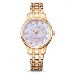 Wristwatches Original EM0893-87Y Leisure Fashion Women's Optical Kinetic Energy Business Watch