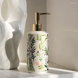 Liquid Soap Dispenser Flower Ceramic Empty Bottle Hand Sanitizer Shower Gel Shampoo Moisture Lotion Container Bathroom Accessories