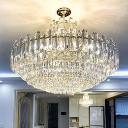 Chandeliers Modern Simple Chandelier Nordic Creative Luxury Chrome-Plated Crystal Pendent Lamp Suitable For Living Room And El Lighting