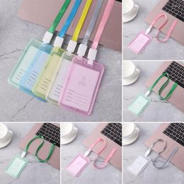 Card Holders Cover Protector Office Supplies Double Sided Transparent ID Name Holder Bus Business Work