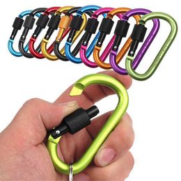 5 PCSCarabiners Carabiner Keychain Outdoor Camping Survival Hiking D-Ring Snap Clip Lock Buckle Hooks Sportfishing Buckle Keychain Accessories P230420