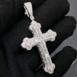 2023 New Arrived Iced Out Cross Pendant Necklace with Rope Link Chain Necklaces Men Hip Hop Jewellery Gift
