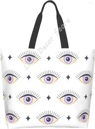 Storage Bags Eye Evil Large Tote Bag For Women Reusable Grocery Collapsible Shoulder Cute Shopping