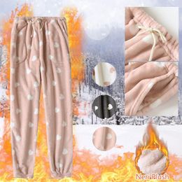 Women's Sleepwear Ski Long Underwear Womens Super Soft Flannel Warm And Comfortable Stretch Pyjamas Casual Pants Elegant Thickened Thermal