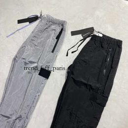 Stones Island Brand Designers Pants Stone Metal Nylon Pocket Badge Casual Trousers Thin Reflective 929 726